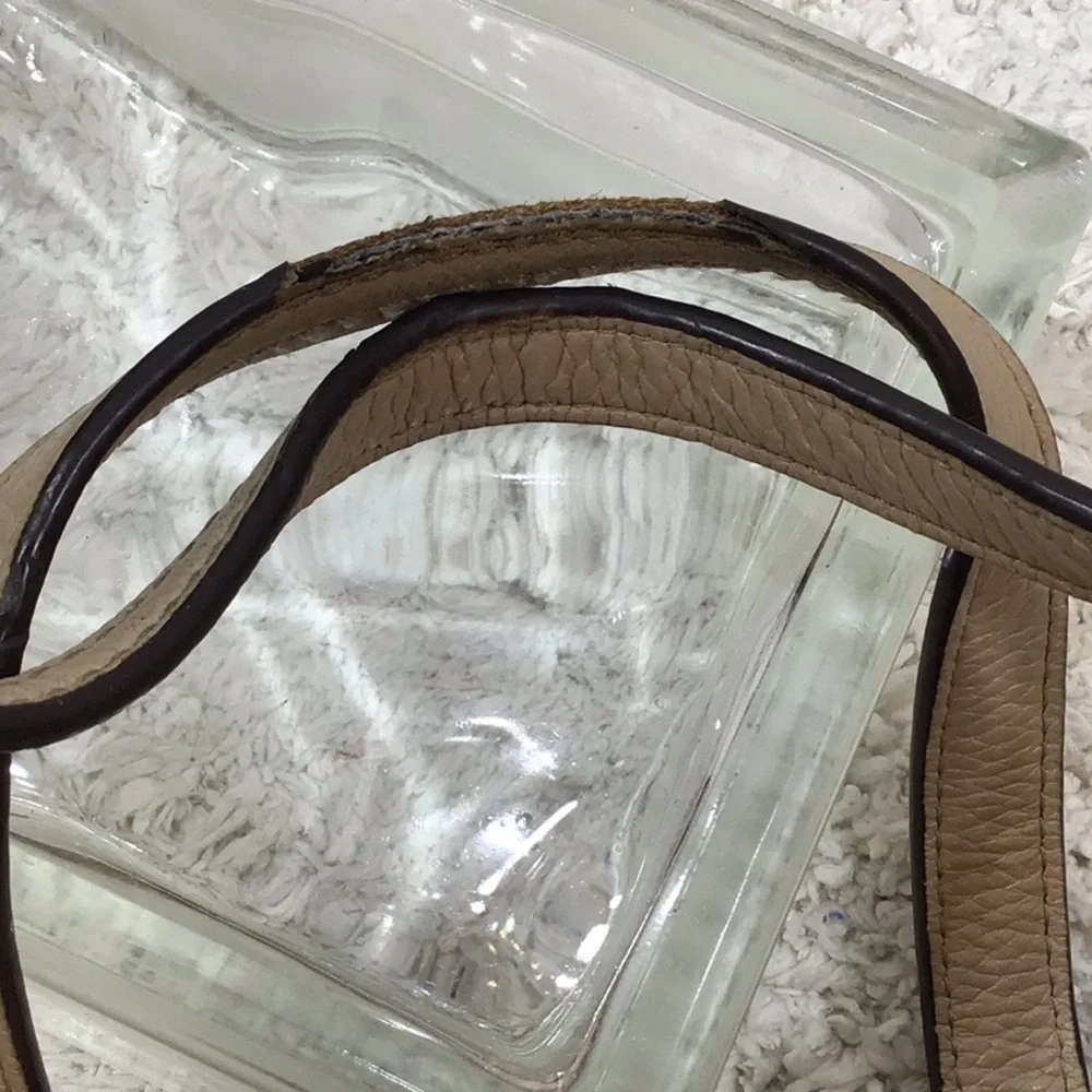 MMK taupe pebbled leather satchel